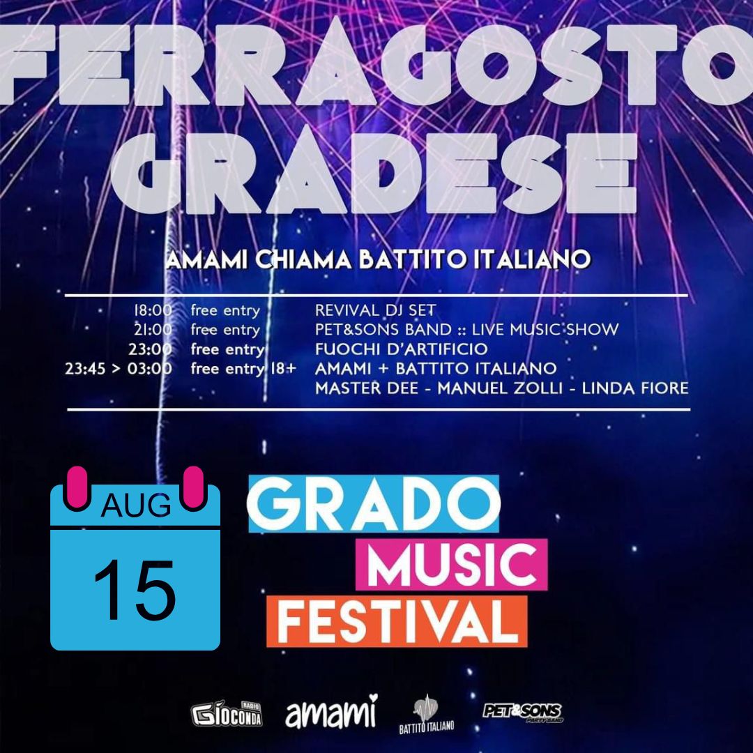 Nell’incantevole Diga Nazario Sauro a Grado, giovedì 15 agosto, si terrà la lunga notte di mezza estate “Ferragosto gradese”, un evento ricco di intrattenimento che vedrà protagonista anche Radio Gioconda.