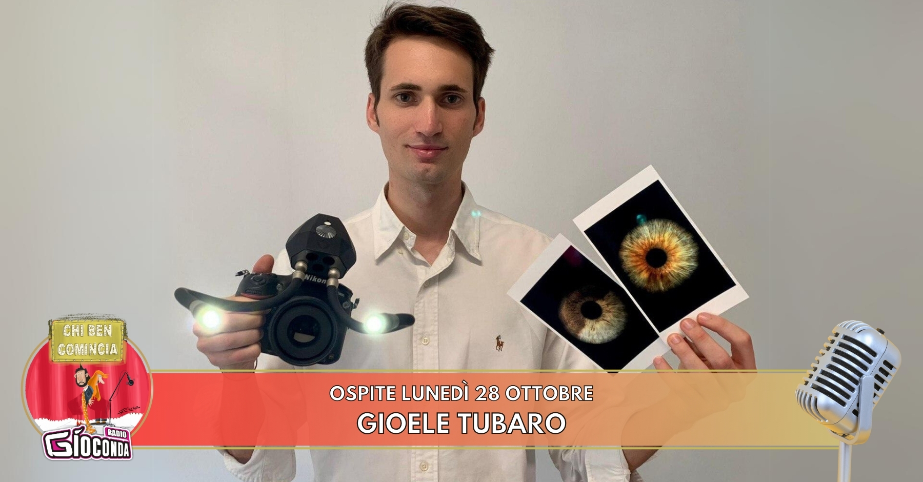 Il fotografo e startupper Gioele Tubaro è l’ospite della puntata del 28 ottobre di “Chi ben comincia”, in onda su Radio Gioconda dalle 18.00.