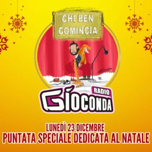 LLunedì 23 dicembre alle 18.00, su Radio Gioconda, andrà in onda una puntata speciale di Chi Ben Comincia, dedicata alle festività natalizie. In vista del Capodanno 2025, Linda Fiore e Stefano Palaferri accoglieranno il Sindaco di Gorizia, Rodolfo Ziberna, e la Vicesindaco di Grado, Greta Reverdito.