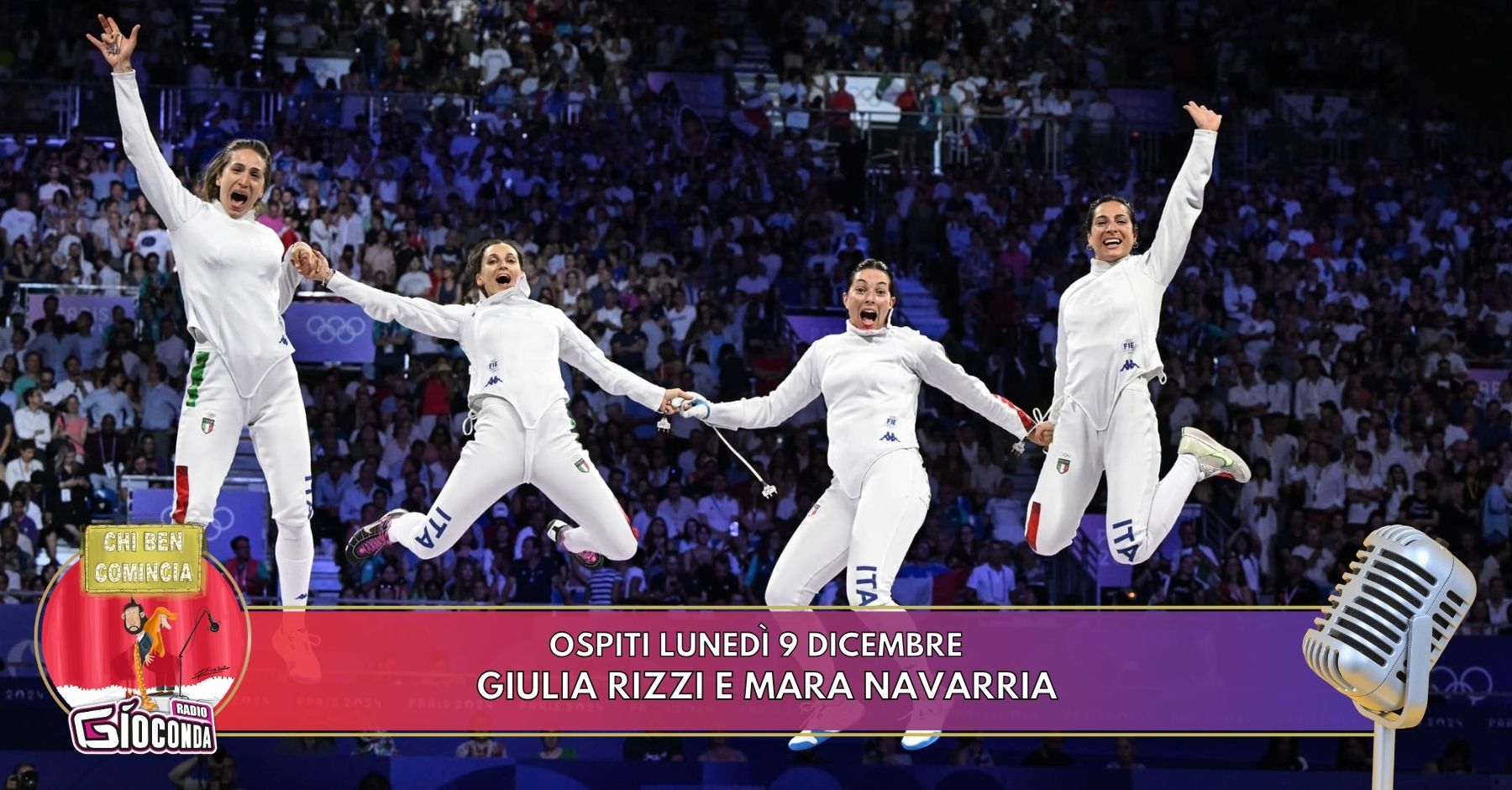 Le campionesse olimpiche Giulia Rizzi e Mara Navarria sono le ospiti della puntata del 9 dicembre di “Chi ben comincia”, in onda su Radio Gioconda dalle 18.00.