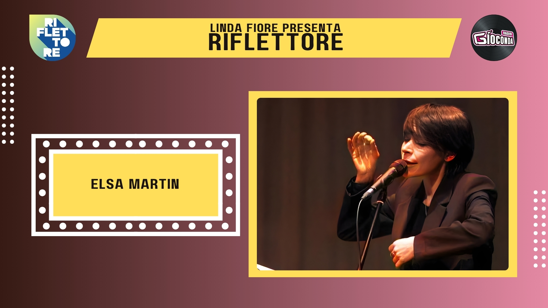 La cantante, compositrice e performer Elsa Martin sarà la protagonista della nuova puntata di Riflettore, in onda venerdì 28 febbraio alle 14:30 (in replica alle 20:30).